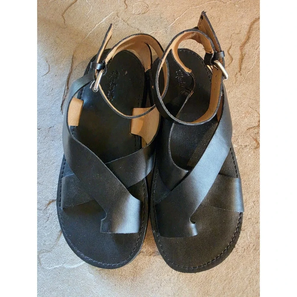 Madewell The Natasha Flatform Sandal in True Black Womens Size 7
